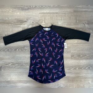 Lularoe Butterfly Randy 3/4 Sleeve Baseball Tee Size XS New with Tags